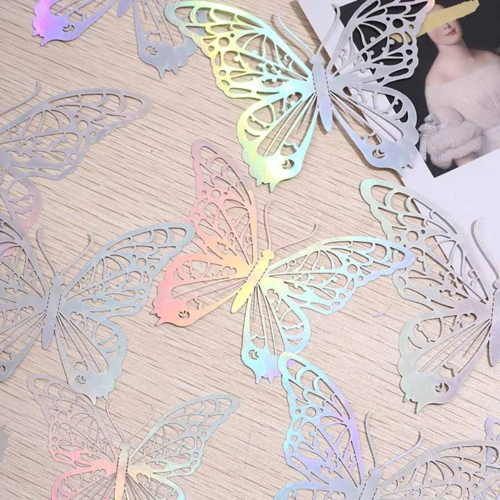 décorations murales papillons transparents multicolores adhésifs modernes élégants variées tailles couleurs