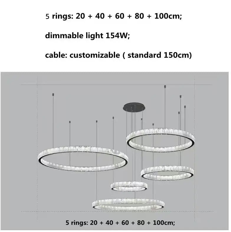 lustre cristal moderne salon doré transparent élégant haute led semi encastrée