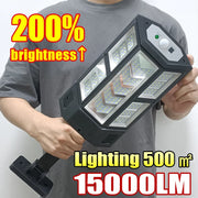 lampe solaire extérieure led 15000lm détecteur mouvement support mural moderne