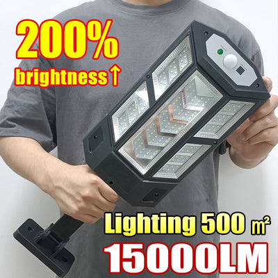 Lampe solaire extérieur 15000LM avec capteur de mouvement bleu