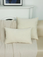 taie d'oreiller ronde brodée polyester élégante housse coussin fermeture éclair motif complexe beige clair