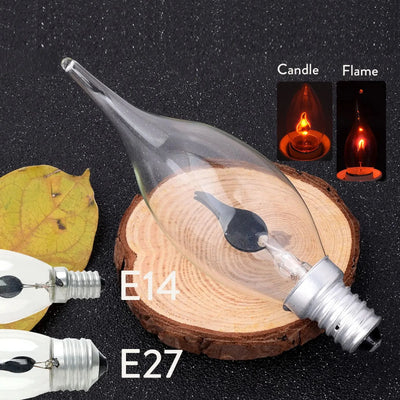 Ampoule LED bougie effet flamme scintillante E14 blanc chaud