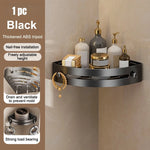 étagère salle bain noir moderne imperméable plastique vis fixation organisateur rangement douche