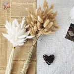 bouquet fleurs séchées naturel rustique vase verre coeur métal noir