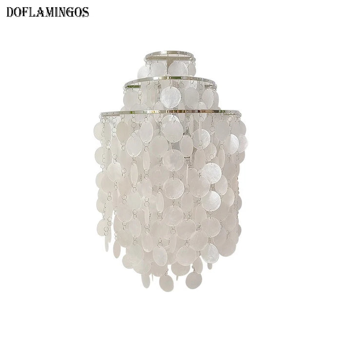 Applique murale LED moderne avec abat-jour coquillage noir
