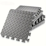 tapis sol modulaires texturés diamantés noirs exercices sportifs 16 pièces
