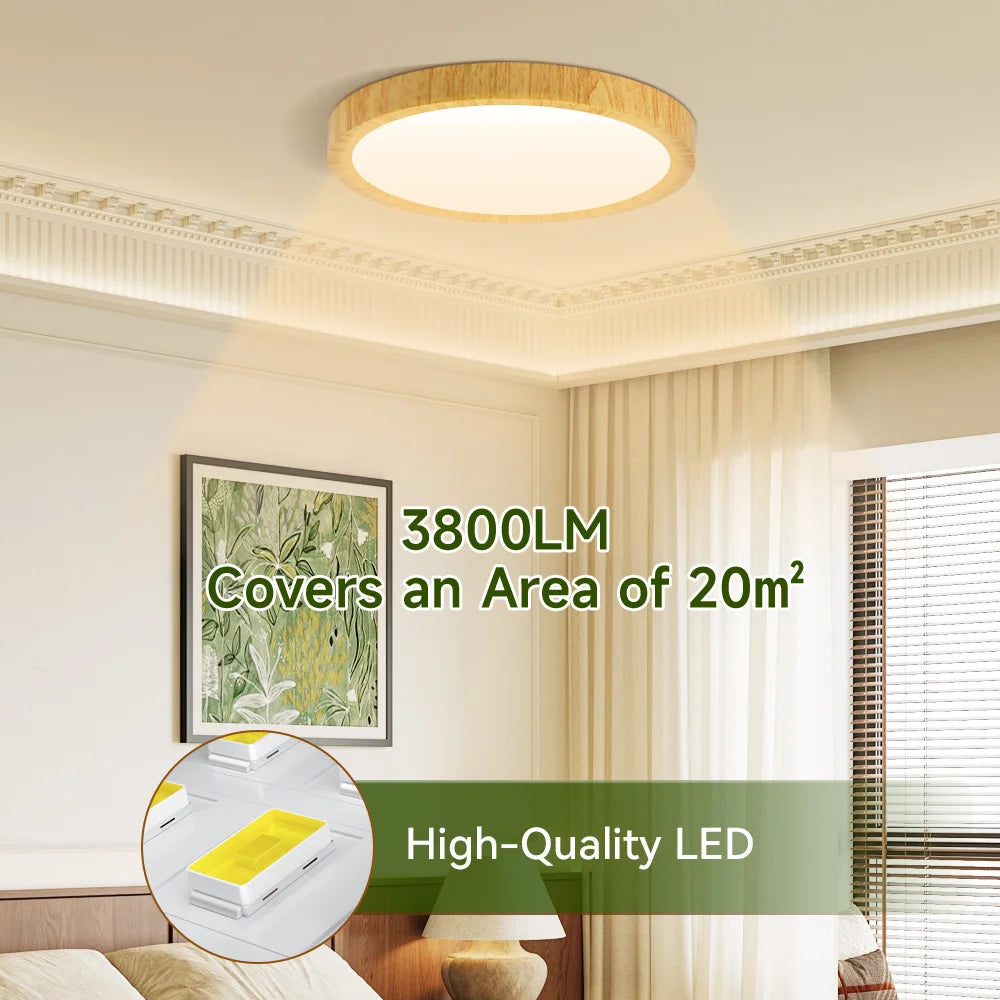 lampe grain bois led moderne blanc naturel 220v 20w 30w 40w