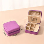 boîte bijoux simili cuir moderne blanc rouge noir violet orange miroir compartiments clics