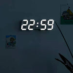 horloge digitale led carrée table moderne minimaliste blanc gris lumière