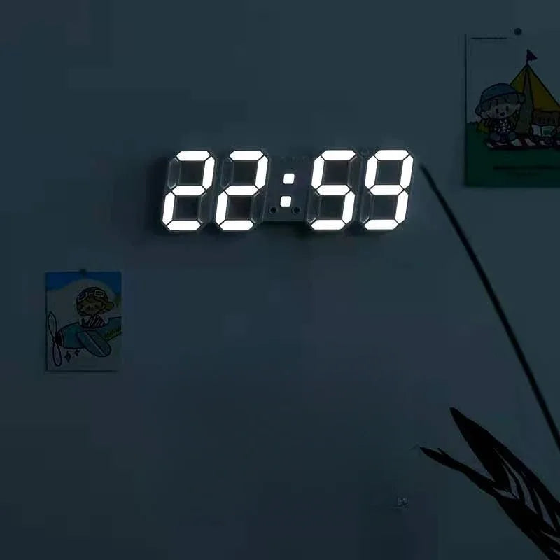 horloge digitale led carrée table moderne minimaliste blanc gris lumière