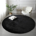 tapis rond velours noir gris moderne maison laveable polyester minimaliste chambre sofa chevet