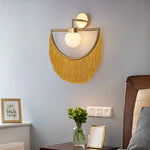 applique murale moderne or blanc rose vert jaune franges acier inoxydable murale led élégante