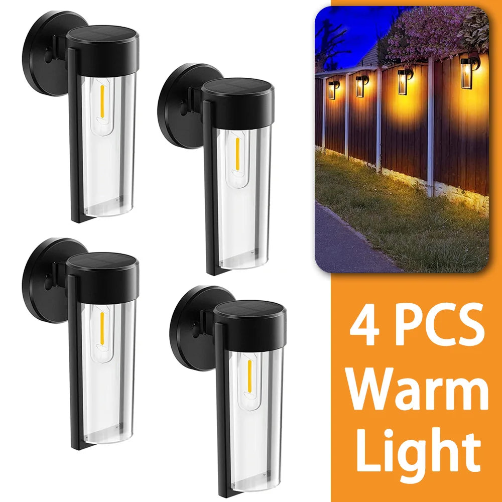lampe solaire murale moderne noire transparente ip65 led interrupteur panneau solaire