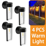 lampe solaire murale moderne noire transparente ip65 led interrupteur panneau solaire