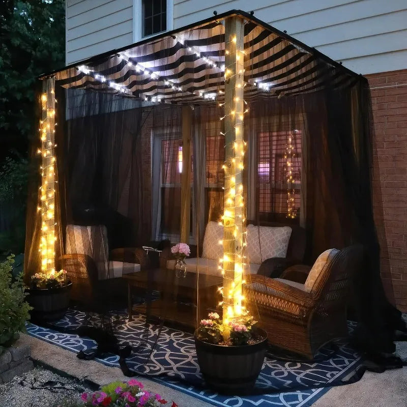 tissu voile polyester noir blanc protection plantes pergola jardin extérieur décoration ambiance halloween led