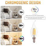 ampoule led filament transparente moderne 2700k 6w e12 25000h blanc chaud 4w 6500k 35x110mm
