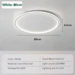 Plafonnier LED moderne blanc rond lisse 50cm 80cm chambre salon