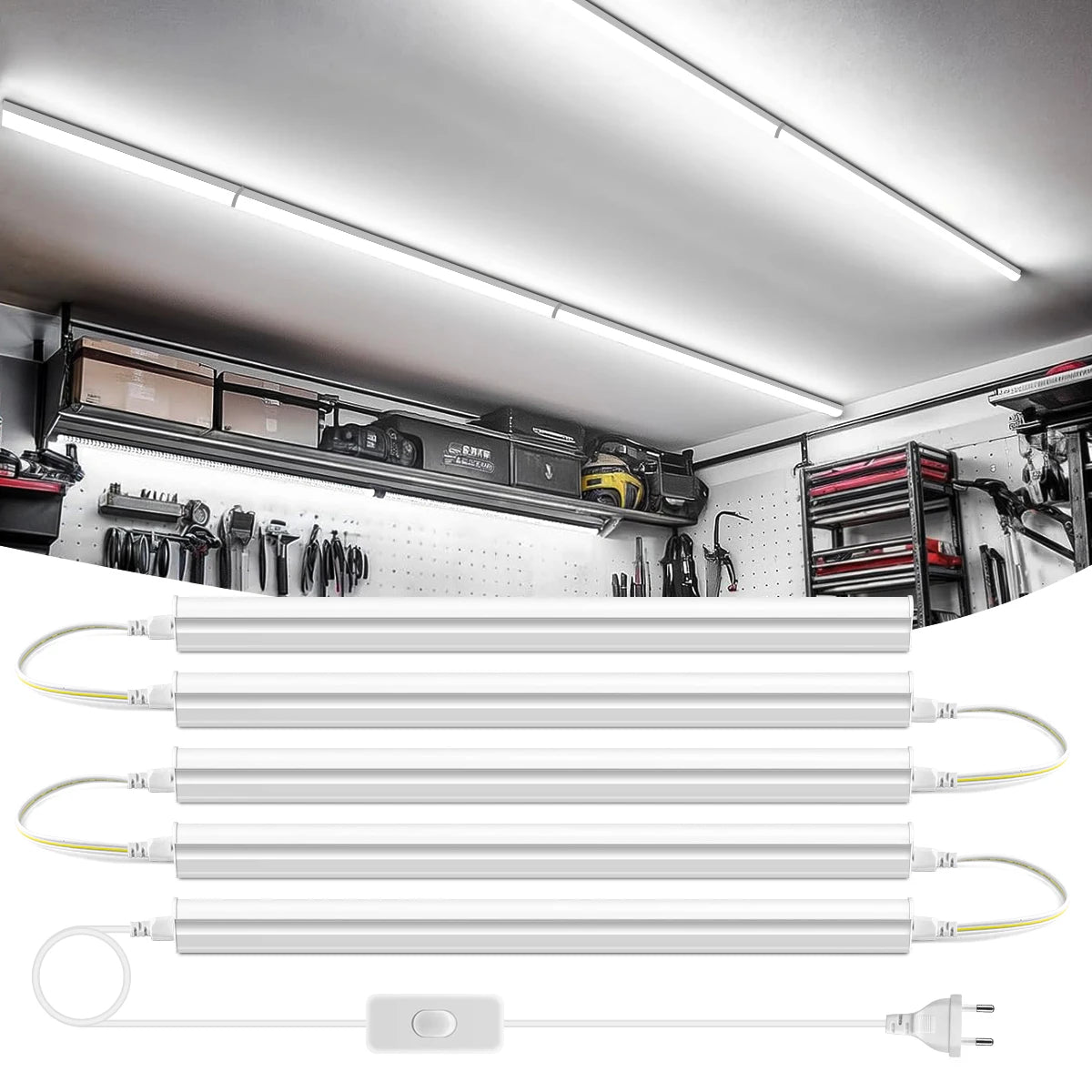 tube led blanc moderne interrupteur clips facile éclairage quotidien salon chambre exposition
