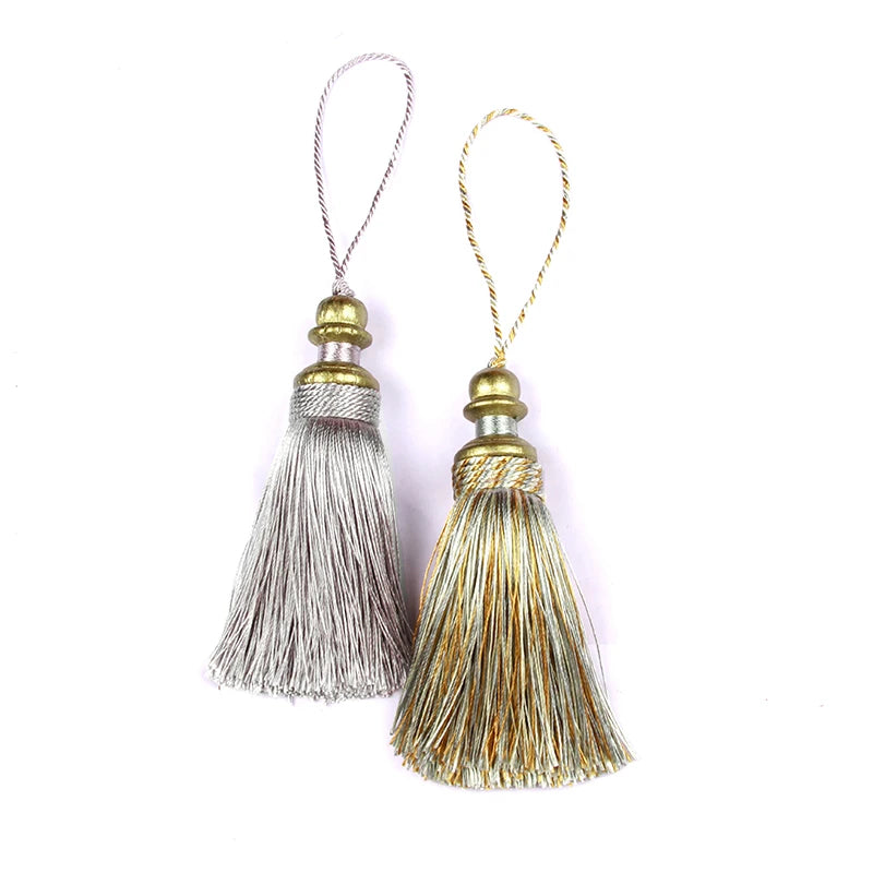 pompons rideaux noir beige doré argent bleu marine classiques tissés opaques 21cm 8cm