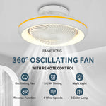 ventilateur oscillant blanc jaune moderne télécommande grille ventilation 49cm diamètre