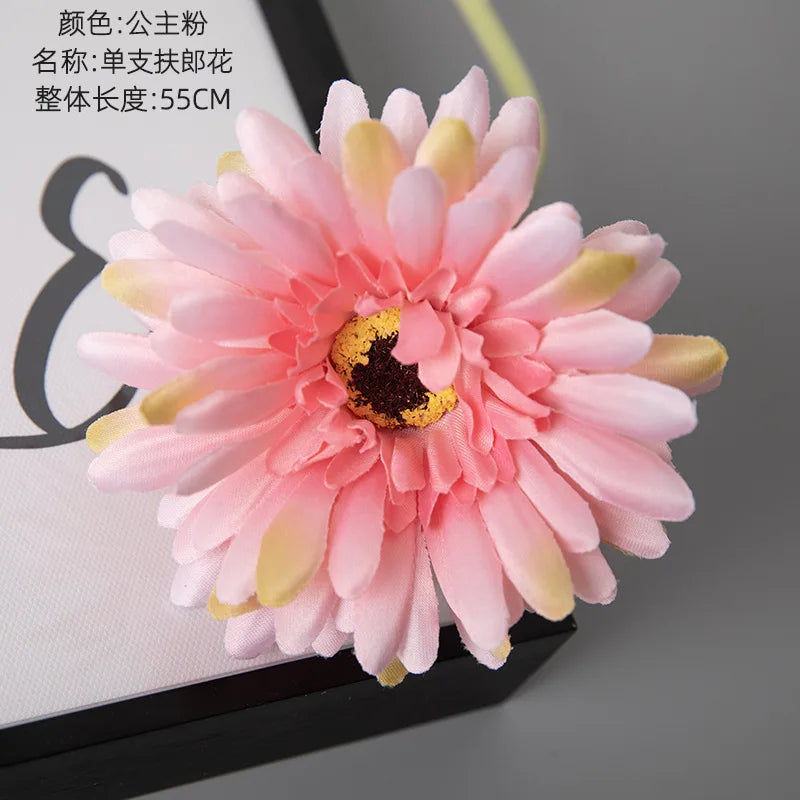 décoration intérieure branchettes gerbera soie rose blanche rouge modernes 55cm fête anniversaire maison