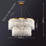 lampe suspendue cristal or moderne élégante chaînes transparentes salon salle manger