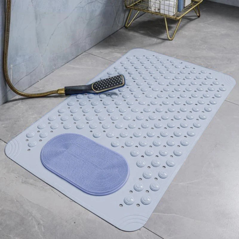 tapis bain antidérapant pvc gris bleu clair vert beige rose points moderne minimaliste douche
