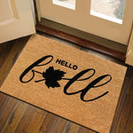 tapis d'entrée imperméable polyester antidérapant motif floral moderne bienvenue marronclair résistant