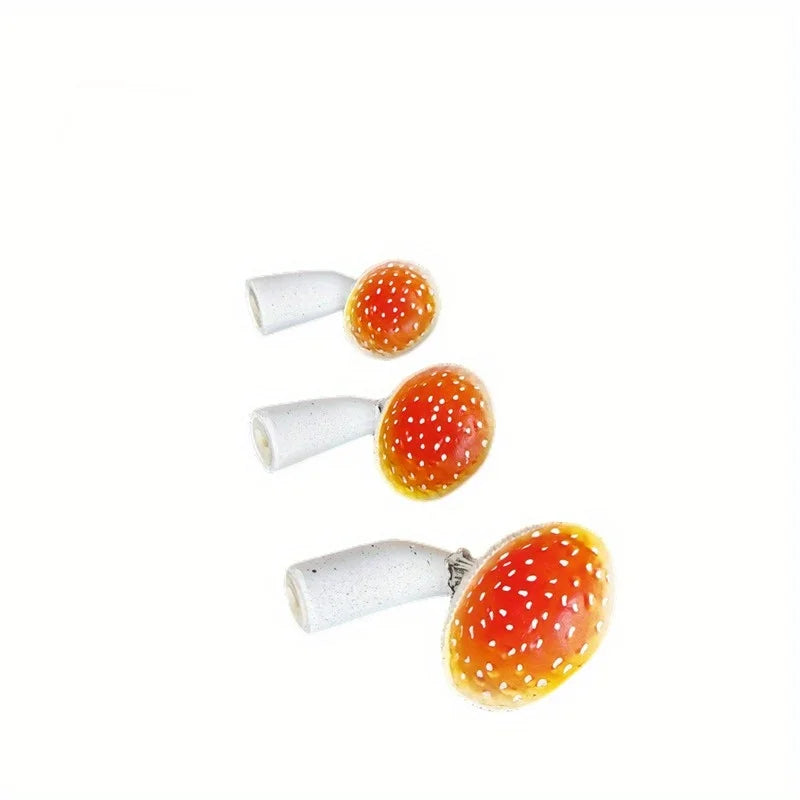 décorations murales champignons rouge blanc orange gris bougies parfum savon texture écorce rustique