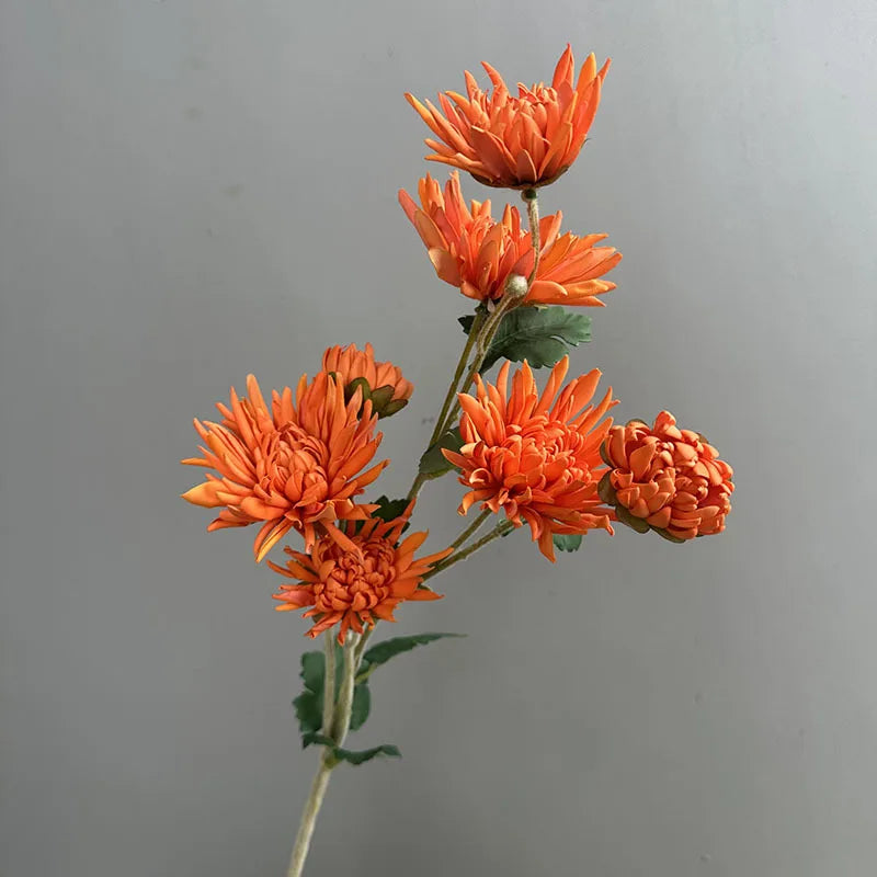 bouquet fleurs artificielles chrysanthèmes blanc rose orange bleu moderne décoration intérieure anniversaire mariage