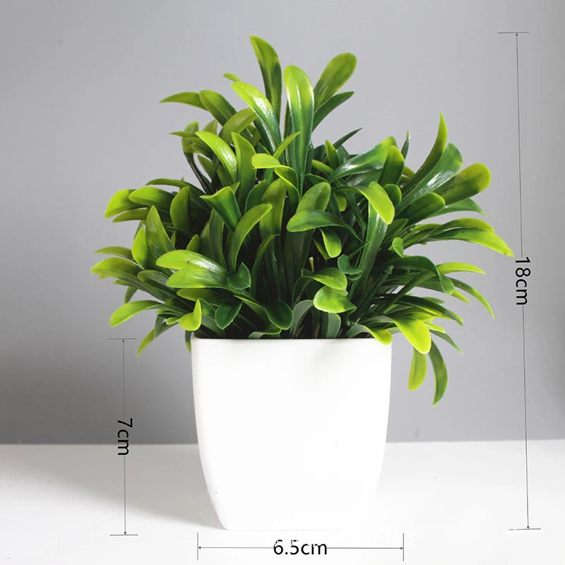 plantes artificielles feuilles eucalyptus bonsaï vert pot blanc décoration intérieure extérieure moderne anniversaire