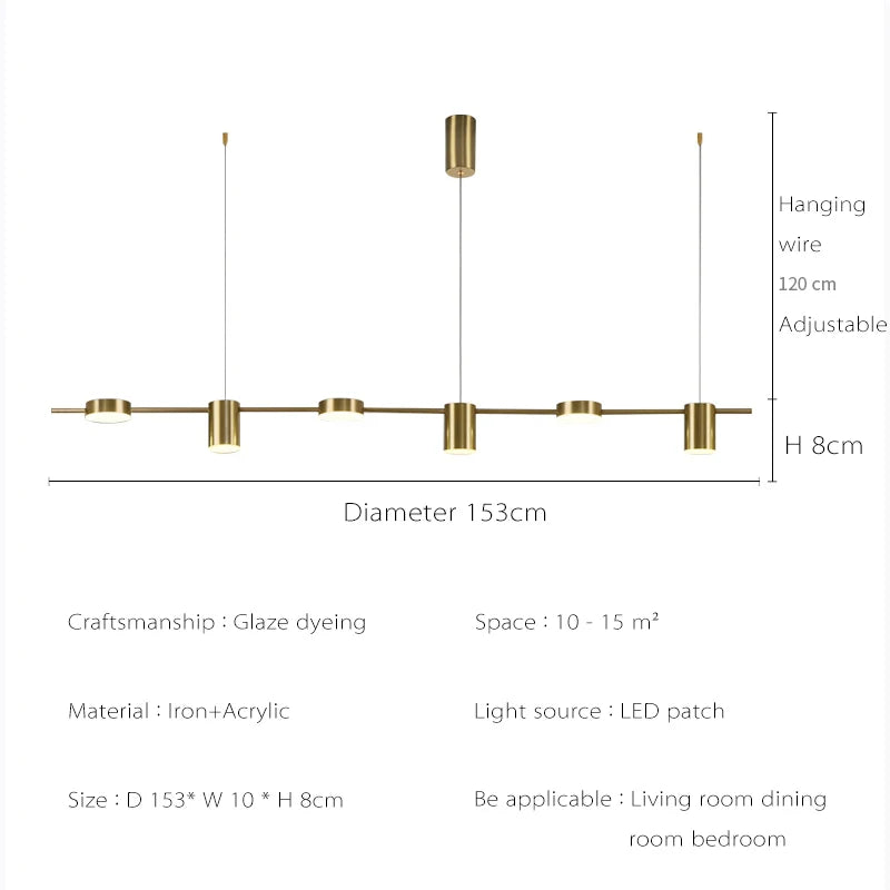 lampe suspendue moderne or câble ajustable flux lumineux 2000 82000 led certification rohs cem