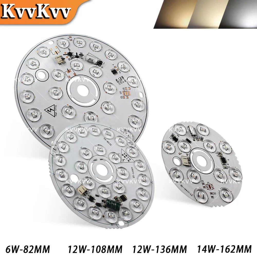 plaque led circulaire 14w 108mm haute luminosité argentée sans pilote tech