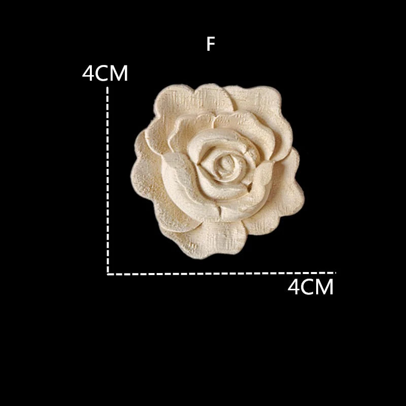 appliques décoratives bois blanc artisanal fleurs sculptées baroque vintage miroir cadre mural
