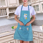 tablier cuisine rose bleu carreaux blancs lapin moderne décontracté poche collier