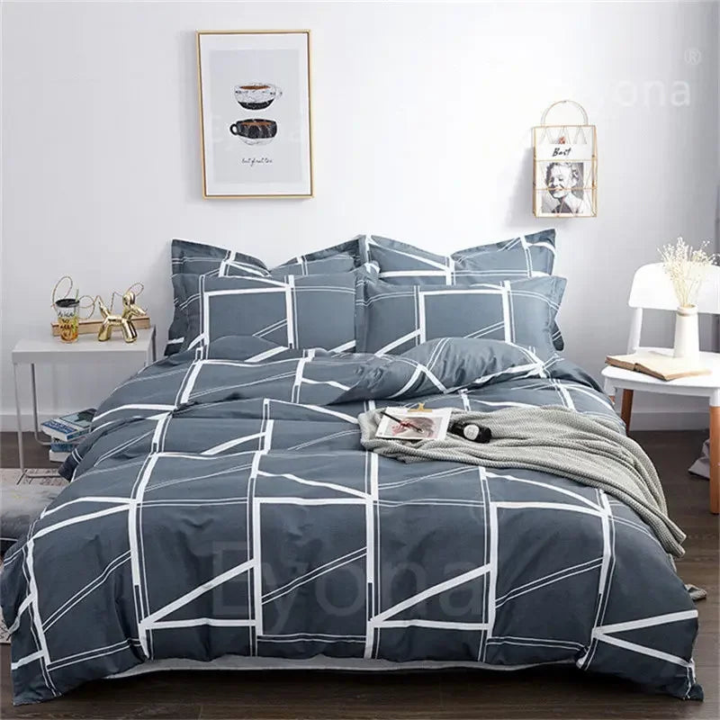 housse couette ensemble literie coton polyester motif fleurs ours moderne 150x200cm blanc