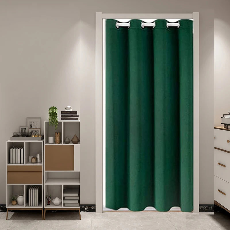 rideau porte uni opaque moderne beige noir vert foncé jaune polyester