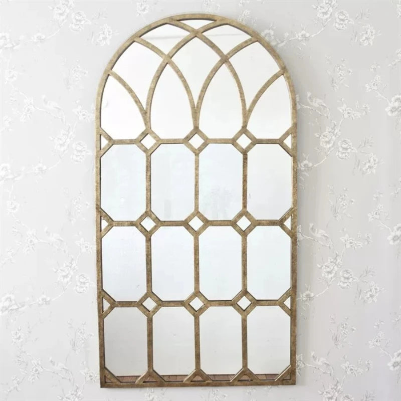 miroir decoratif gothique vintage arche doré blanc decoration chambre coucher