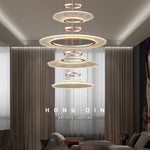 suspension lumineuse moderne doré grille mailles 60cm 80cm 100cm chambre salonhôtel