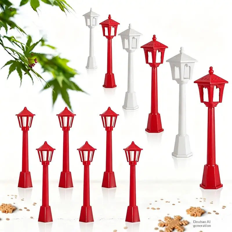 mini lanternes rouges opaques vintage lanternes decoratives jouets craft diorama noel maison poupée jardin