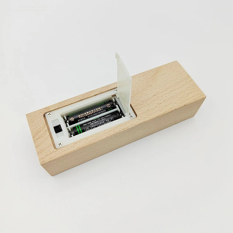 Lampe de chevet rectangulaire en bois de hêtre beige