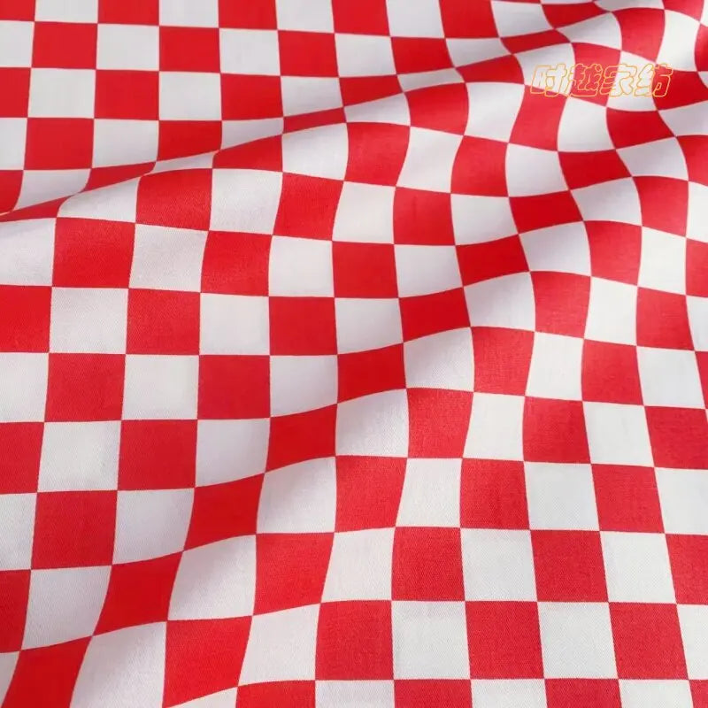 tissu coton damier moderne rouge vert jaune noir bleu 160cm largeur décoration diy opacité