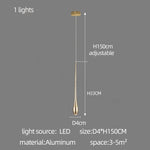 Suspension moderne dorée gouttes pluie opaques lumière chaude lumière blanche 90 260V