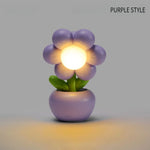 veilleuse led fleur rose verte violet moderne chambre enfant table basse ambiance tactile 3v