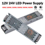alimentation led 12v 24v 60w 100w 150w 200w 300w 400w transformateur silencieux gris perforé