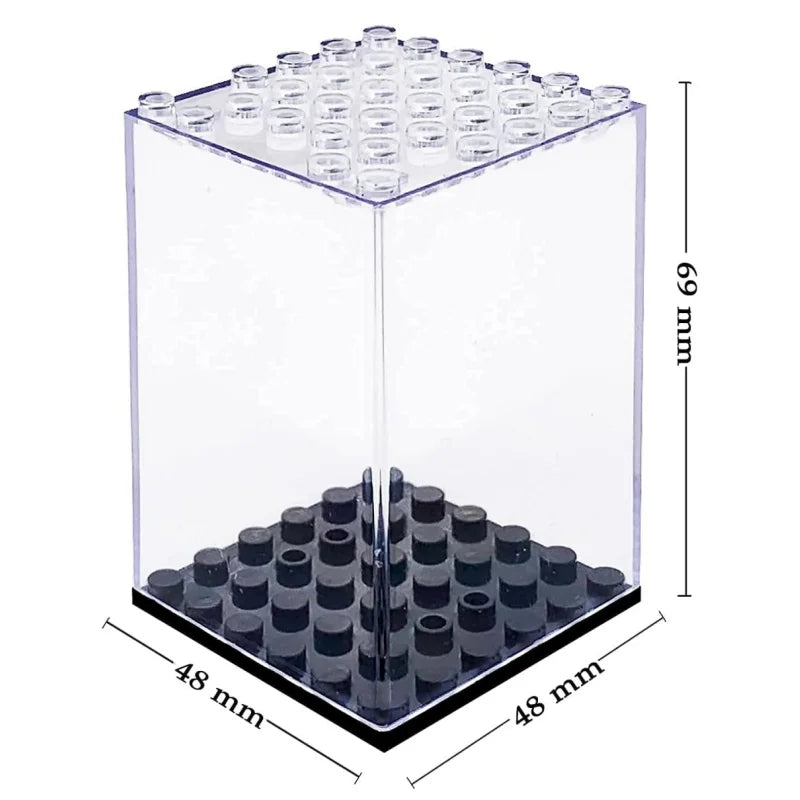 rangements transparents boîtes noires opaques figurines lego collection moderne minimaliste led affichage anti poussière