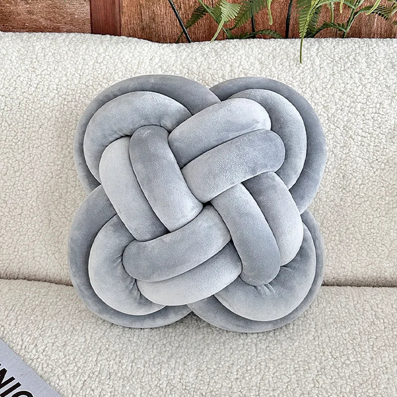 coussin noué moderne couleur crème blanc gris marron bleu turquoise or