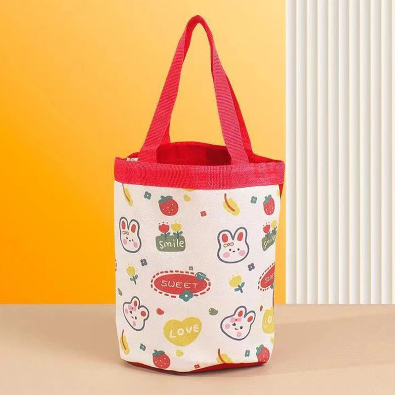 sac main tissu poignées détachables motif dessins animés blanc moderne opacité portable