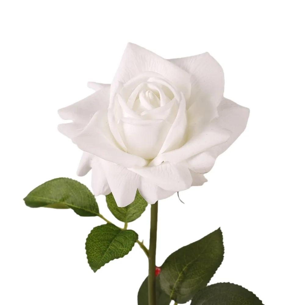 décoration intérieure vase transparent rose réaliste feuilles vertes anniversaire mariage