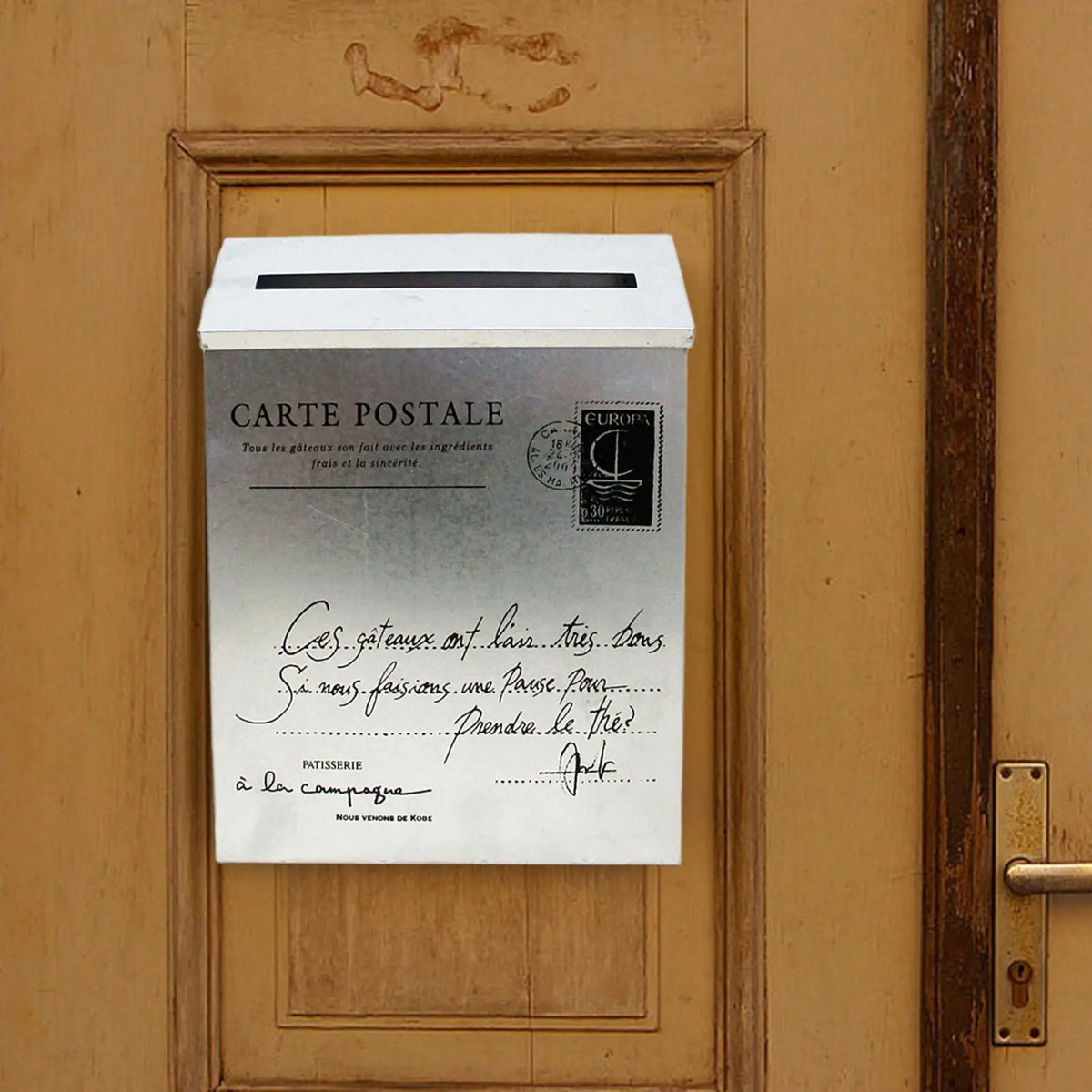 boîte lettres murale métal blanc classique timbre imprimé extérieur jardin porte classic adhesive mounted